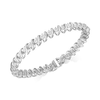 Diamond Tennis Bracelet in Sterling Silver (1/2 ct...