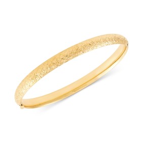 Textured Bangle Bracelet in 10k Gold  White Gold and Rose Gold