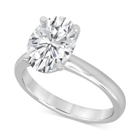 Certified Lab Grown Diamond Oval-Cut Solitaire Engagement Ring (3 ct. ) in 14k Gold