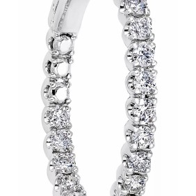 Diamond In-and-Out Hoop Earrings (3 ct. ) in 14k White Gold
