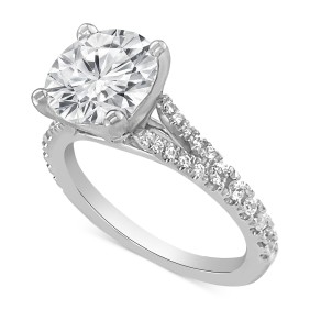 Certified Lab Grown Diamond Split Shank Engagement Ring (3-3/8 ct. ) in 14k Gold