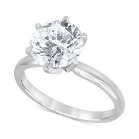 Diamond (3 ct. ) Solitaire Engagement Ring in 14K White Gold