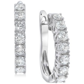 Diamond Small Huggie Hoop Earrings (1 ct. ) in 14k White Gold