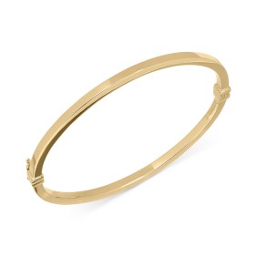 Square Tube Hinge Bangle Bracelet in 14k Gold