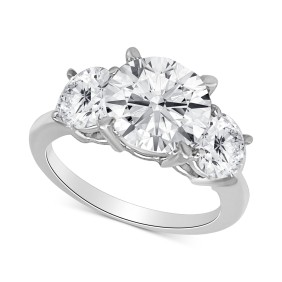Certified Lab Grown Diamond Three Stone Engagement Ring (4 ct. ) in 14k Gold