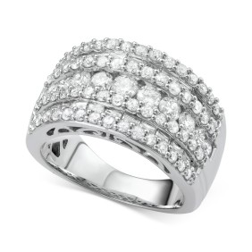Five-Row Diamond Band (3 ct. ) in 14k White  Yellow or Rose Gold