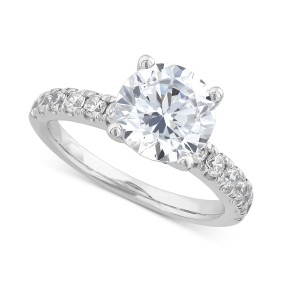 IGI Certified Lab Grown Diamond Engagement Ring (3 ct. ) in 14k White Gold or 14k Gold & White Gold