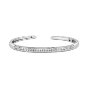 Diamond Pavé Cuff Bangle Bracelet (1 ct. ) in Sterling Silver