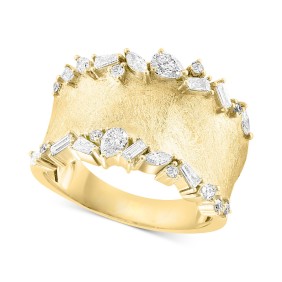 Diamond Multi-Cut Textured Statement Ring (5/8 ct. ) in 14k Gold