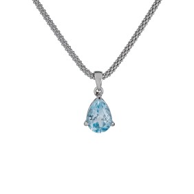 Sky Blue Topaz Pear Pendant Necklace (2-1/2 ct. ) in Sterling Silver  17