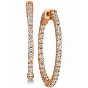 Nude Diamond In & Out Hoop Earrings (2 ct. ) in 14k Rose Gold (also in Yellow Gold and White Gold)