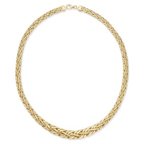 Polished Weave-Style Collar Necklace in 14k Gold