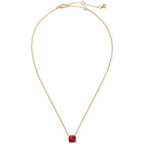 Gold-Tone Square Glitter Stone Mini Pendant Necklace  17