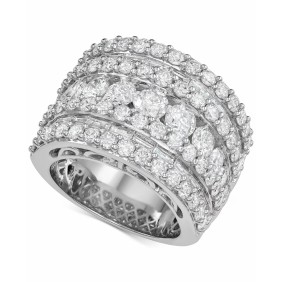 Diamond Five Row Band (5 ct. ) in 14k White  Yellow or Rose Gold