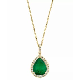 Limited Edition Emerald (4-1/4 ct. ) & Diamond (1/3 ct. ) Pear Halo 18