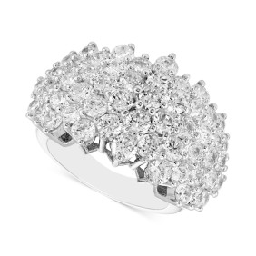 Diamond Cluster Statement Ring (5 ct. ) in 14k White Gold