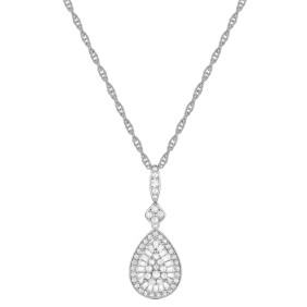 Diamond Round & Baguette Teardrop Cluster 18