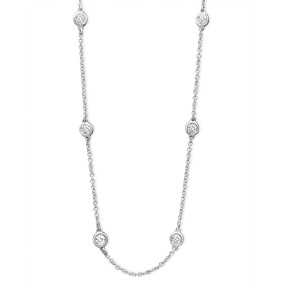 Diamond Seven Station Necklace 16-18