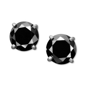 Black Diamond Stud Earrings (2 ct. ) 14k White or Yellow Gold