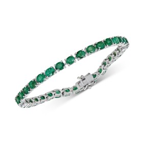 Emerald Tennis Bracelet (17 ct. ) in Sterling Silver(Also Available in )