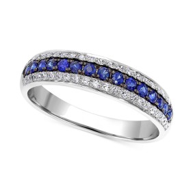 Sapphire (1/5 ct. ) and Diamond (3/8 ct. ) Band in 14k White Gold