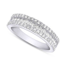 Lab-Created Diamond Three-Row Band (3/4 ct. ) in Sterling Silver