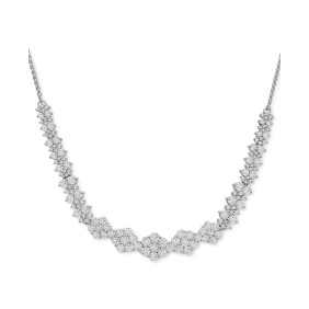 Diamond Graduated Cluster Statement Necklace (2 ct. ) in 14k White Gold or 14k Yellow Gold  17